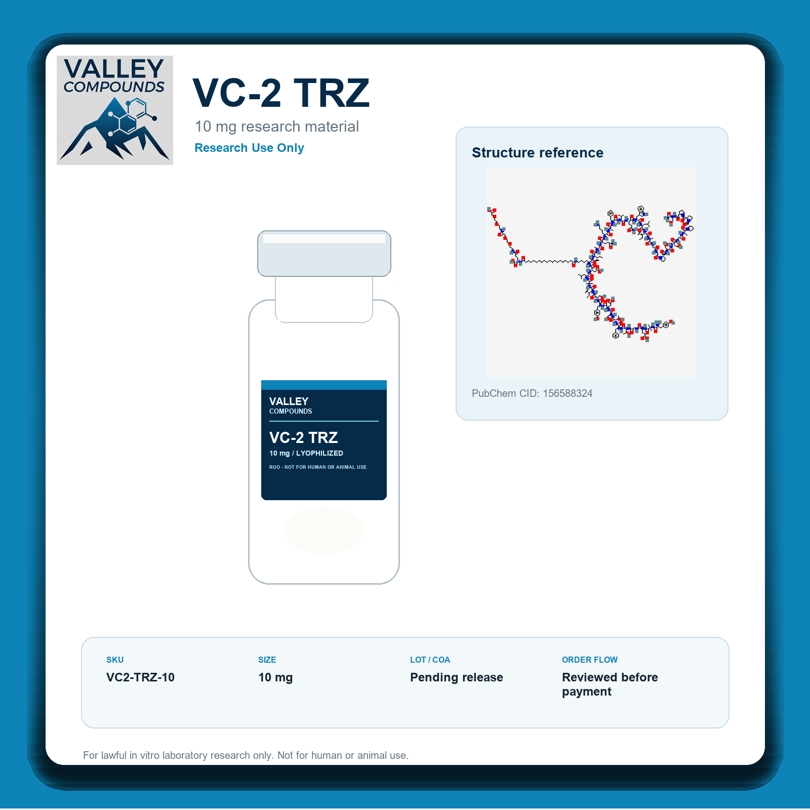 Valley Compounds VC-2 TRZ research material mockup